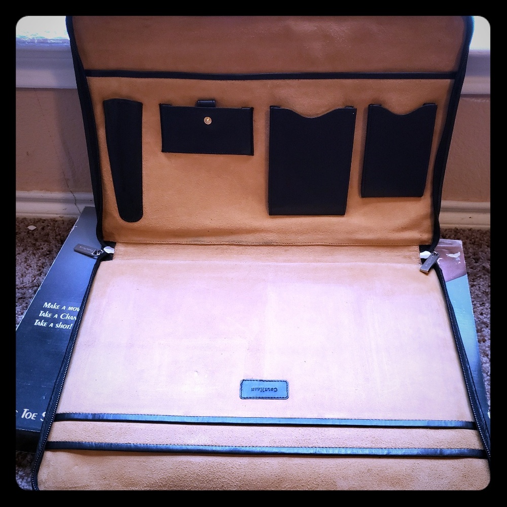 Cole haan leather laptop organizer  case